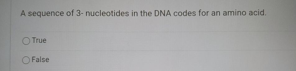 Solved A sequence of 3- ﻿nucleotides in the DNA codes for an | Chegg.com