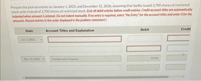 Solved Prepare the journal entries on January 1,2025, and | Chegg.com