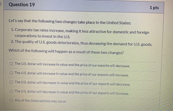 Solved Question 19 1 pts Let's say that the following two | Chegg.com