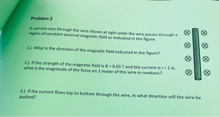 Solved A current runs through the wire shown at right while | Chegg.com