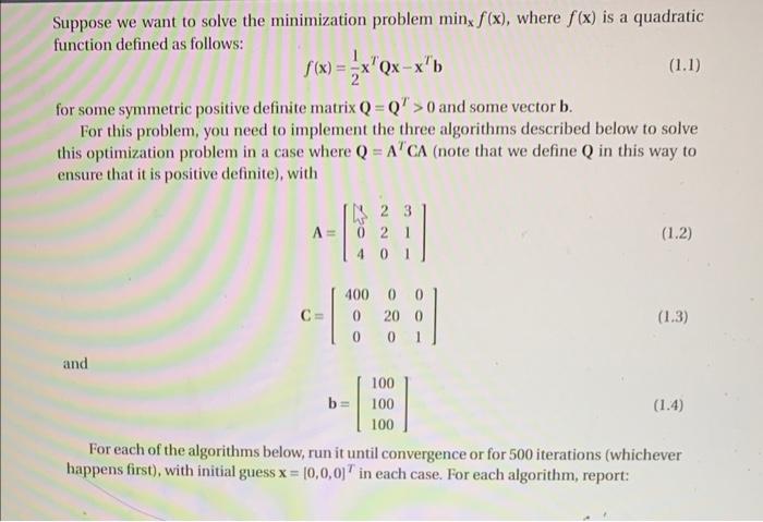 Solved Please Solve This Optimization Steepest Or Gradient | Chegg.com