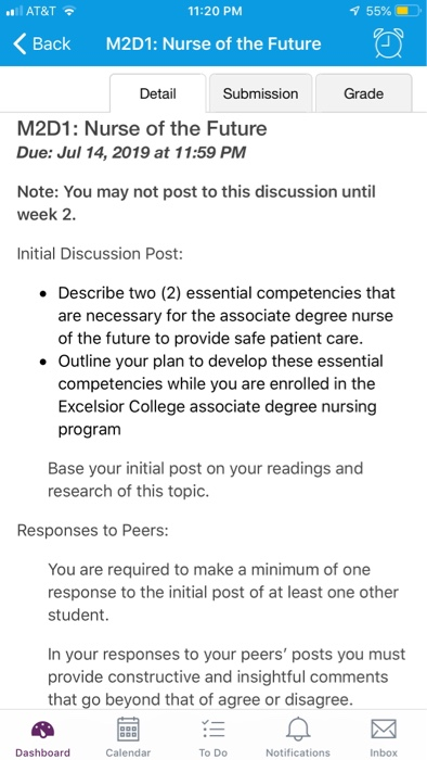 Solved L At T 55 11 Pm Back M2d1 Nurse Of The Future Chegg Com