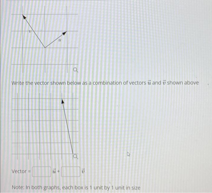 Solved u Q Write the vector shown below as a combination of | Chegg.com