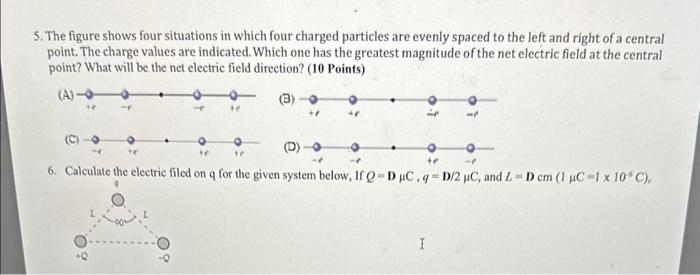 Solved 5. The figure shows four situations in which four | Chegg.com