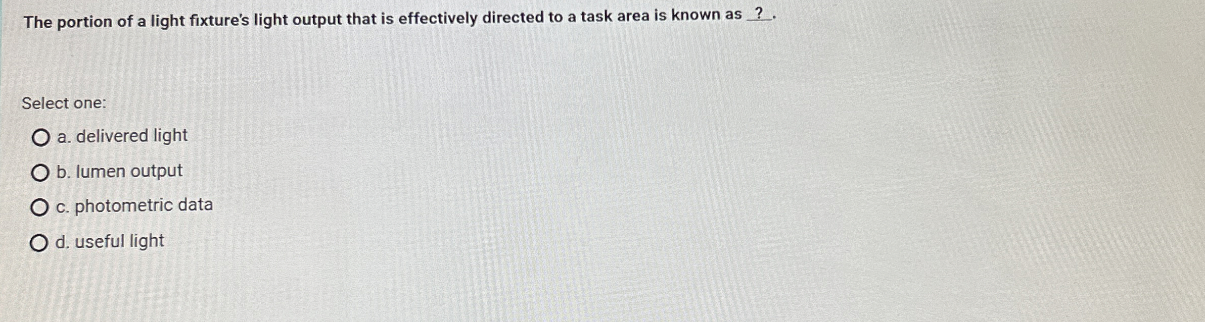 The portion of a light fixture's light output that is