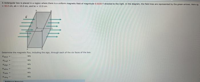 Solved A rectangular box is placed in a region where there | Chegg.com