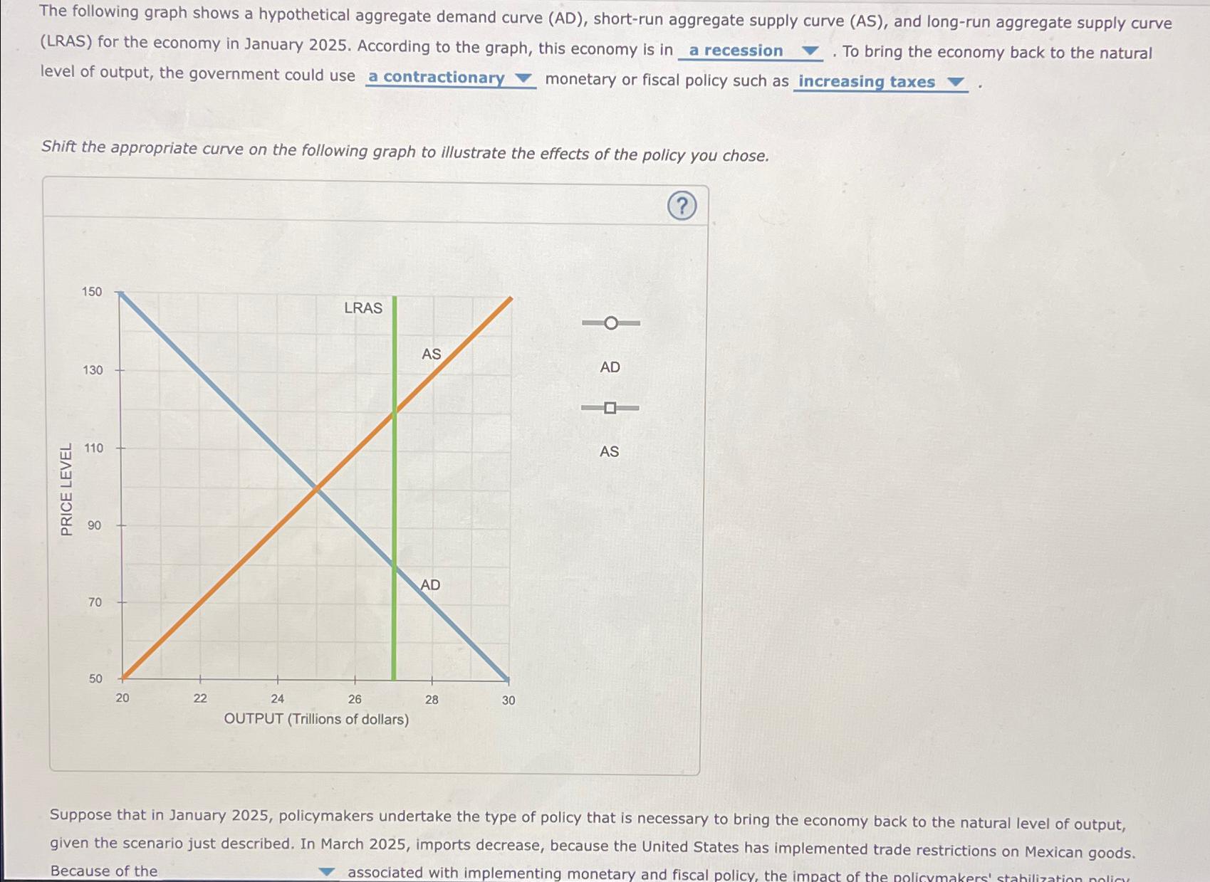 Solved The following graph shows a hypothetical aggregate | Chegg.com