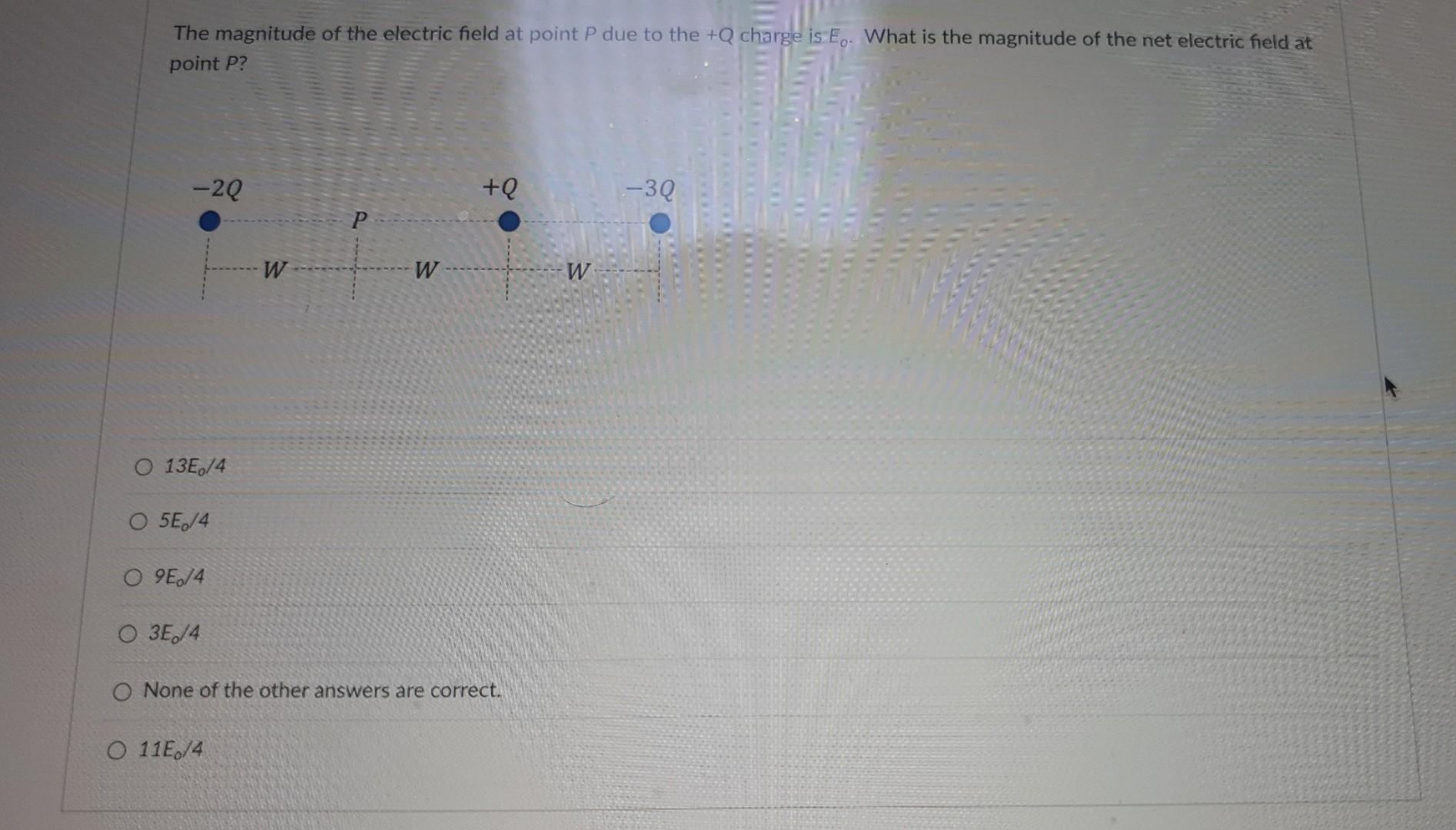 Solved The magnitude of the electric field at point P due to | Chegg.com