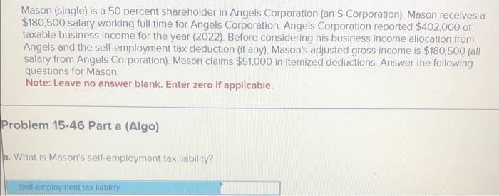 solved-mason-single-is-a-50-percent-shareholder-in-angels-chegg