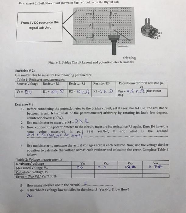 Solved Exercise # 1: Build The Circuit Shown In Figure 1 | Chegg.com