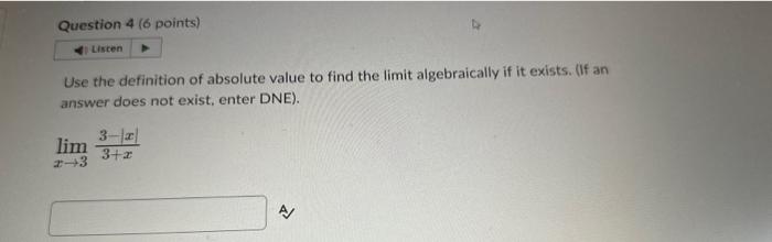 Solved Use the definition of absolute value to find the | Chegg.com