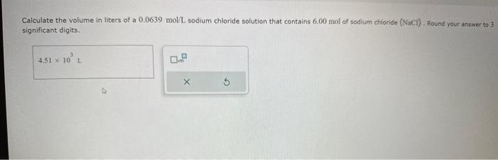 Solved Calculate the volume in liters of a 0.0639 mol/L | Chegg.com