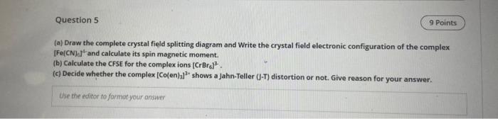 Solved Question 5 9 Points (a) Draw the complete crystal | Chegg.com