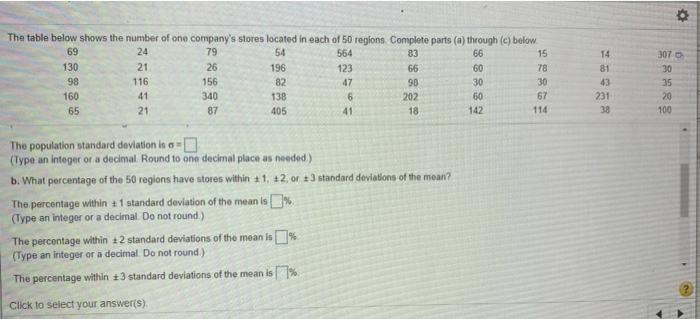 Solved o 367 14 81 13 231 30 35 20 100 The table below shows | Chegg.com