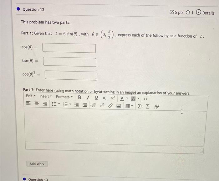 Solved This problem has two parts. Part 1: Given that | Chegg.com