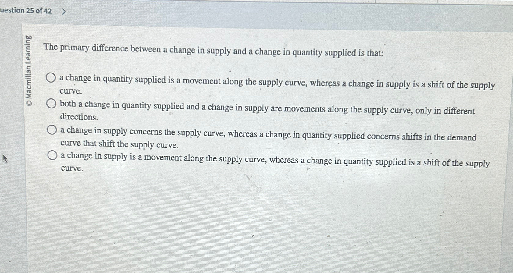 Solved uestion 25 ﻿of 42The primary difference between a | Chegg.com