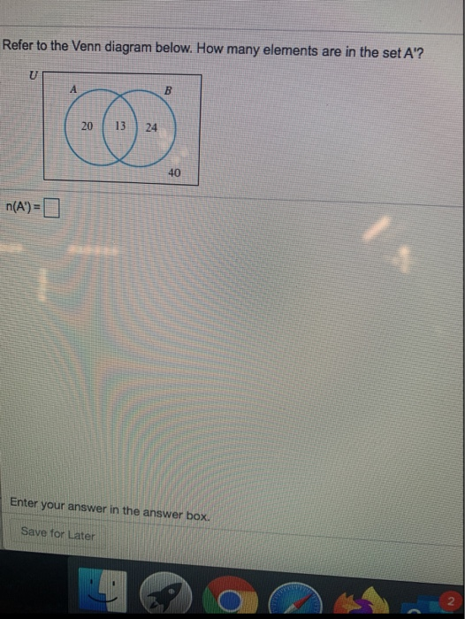 Solved Refer to the Venn Diagram below. How many elements | Chegg.com