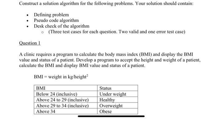 Solved Hello, i need help with the pseudocode as well as the | Chegg.com
