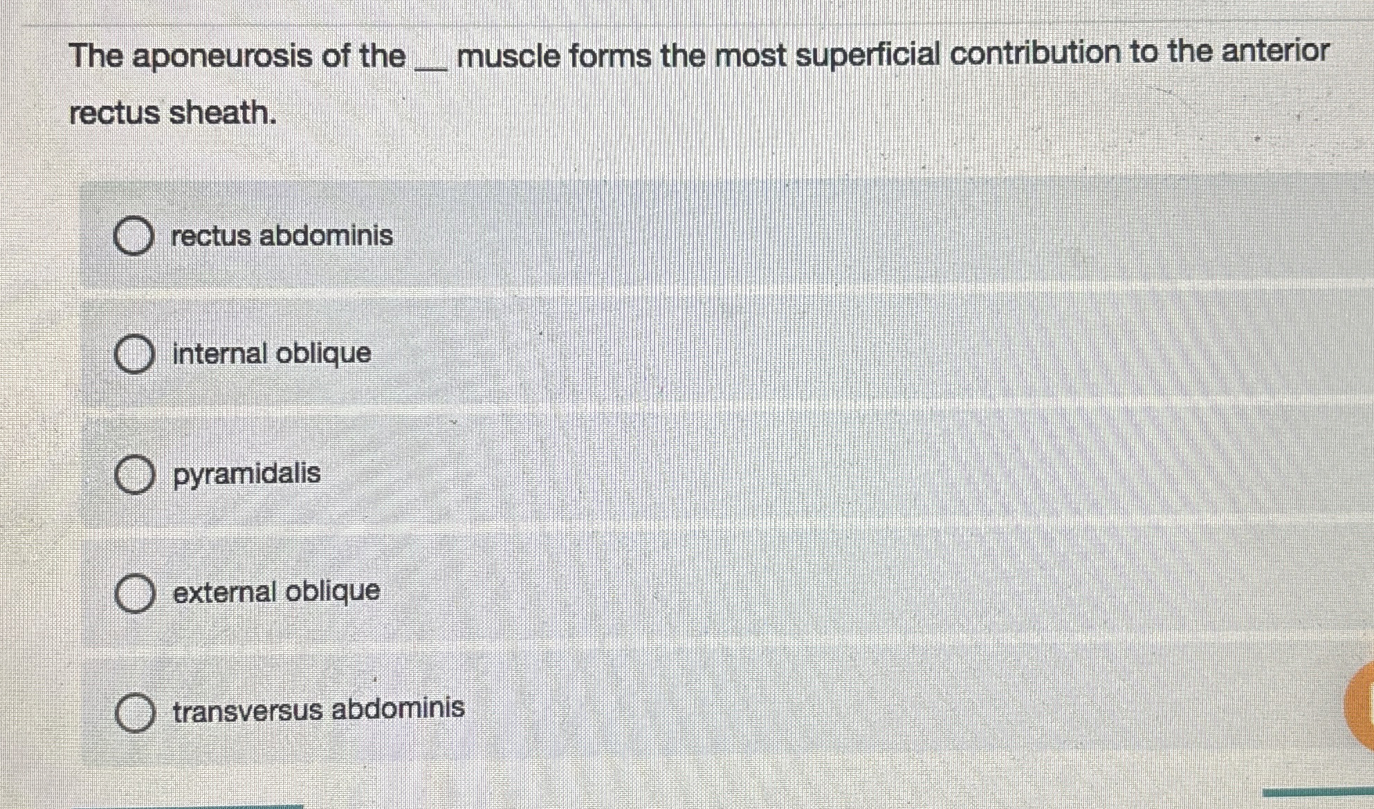 Solved rhe aponeurosis of the ____ ﻿muscle forms the | Chegg.com