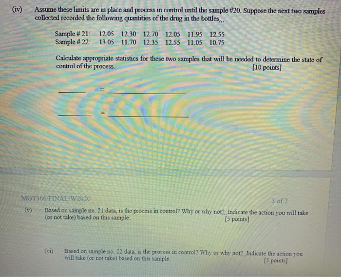 Solved B. Statistical Process Control (Control Chart | Chegg.com