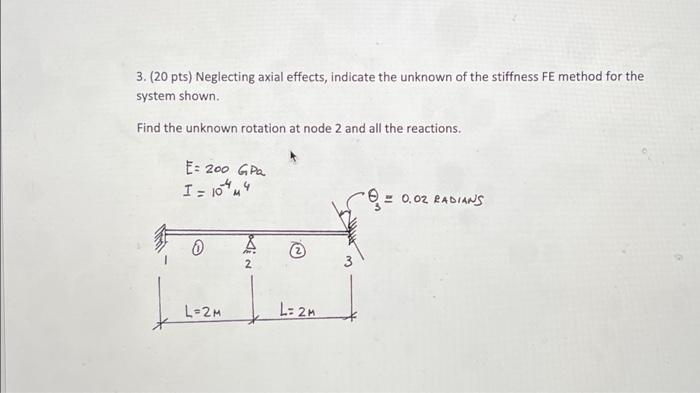 3. (20 pts) Neglecting axial effects, indicate the | Chegg.com