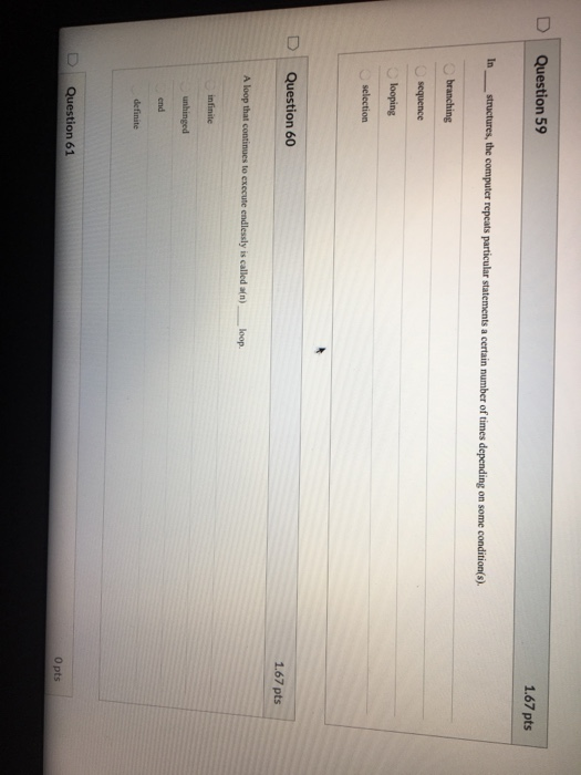 Solved Question 43 1.67 pts When a continue statement is | Chegg.com