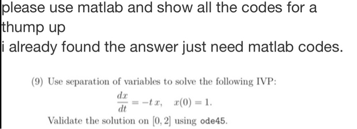 Solved please use matlab and show all the codes for a thump | Chegg.com
