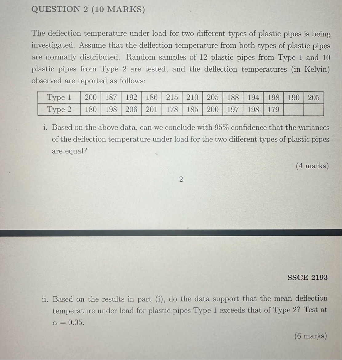 Solved QUESTION 2 (10 ﻿MARKS)The deflection temperature | Chegg.com