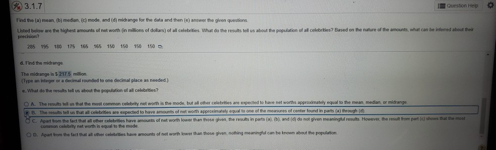 Solved What do the results tell us about the population of | Chegg.com