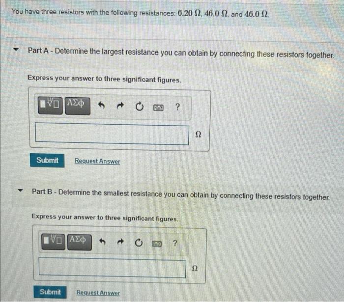 Solved You Have Three Resistors With The Following | Chegg.com