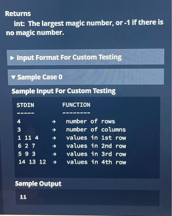 Solved Question #2 - Magic numbers You're given a 2D array | Chegg.com