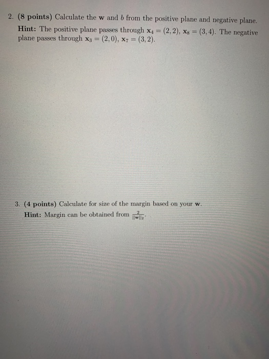 Solved 3 (14 points) Support Vector Machine Consider a | Chegg.com