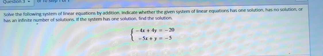 Solved Solve the following system of linear equations by | Chegg.com