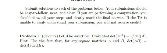 Solved Submit solutions to each of the problems below. Your | Chegg.com