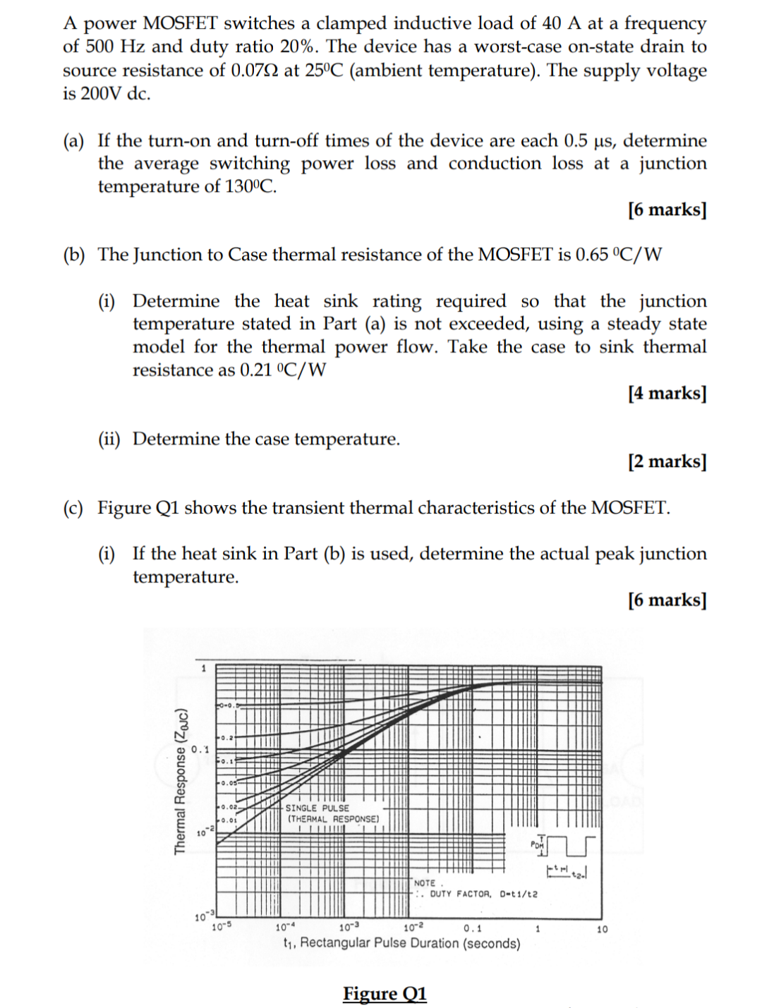 Solved A power MOSFET switches a clamped inductive load of