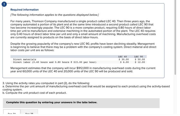 Solved using the information of part 2 (as follow) to | Chegg.com