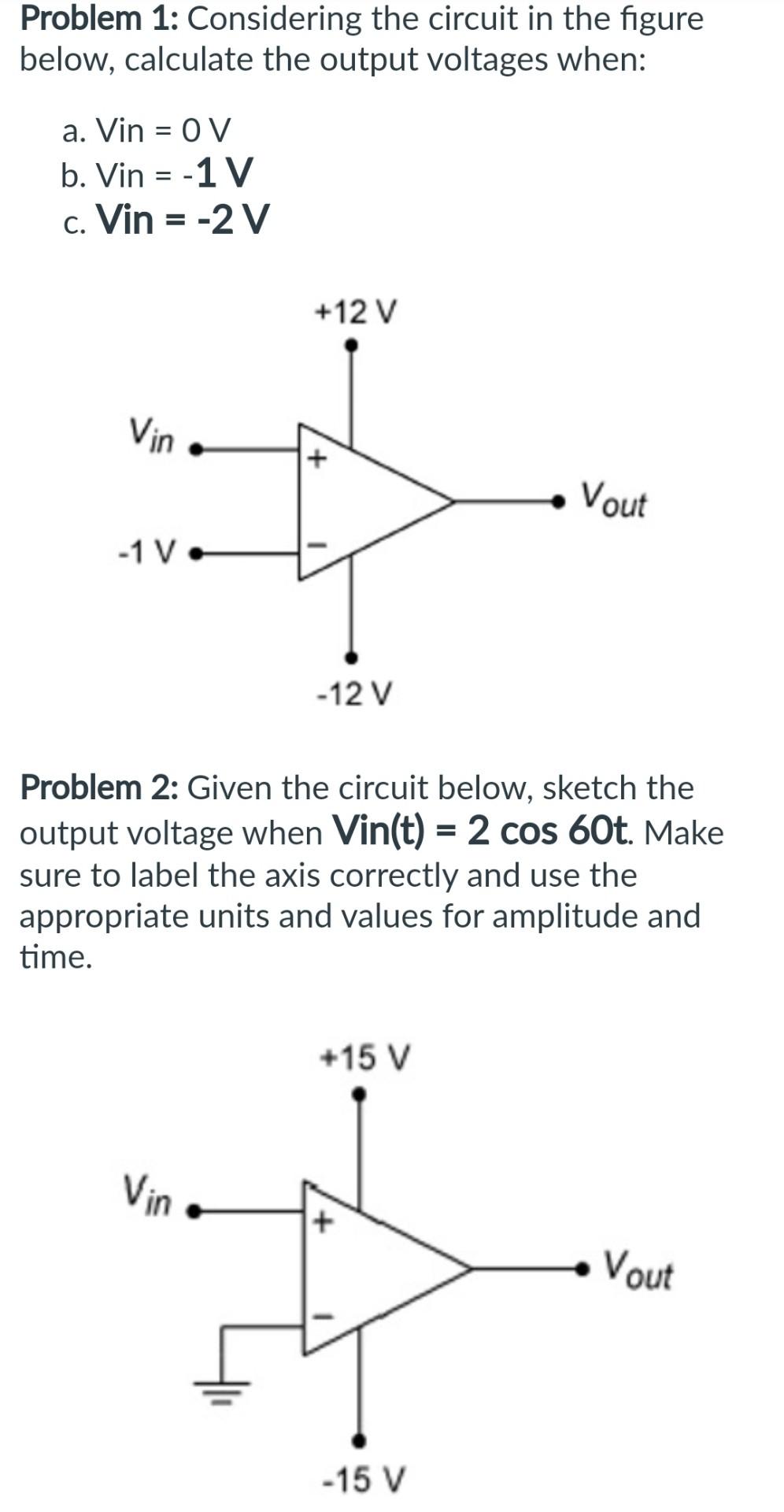 Solved Problem 1: Considering The Circuit In The Figure | Chegg.com