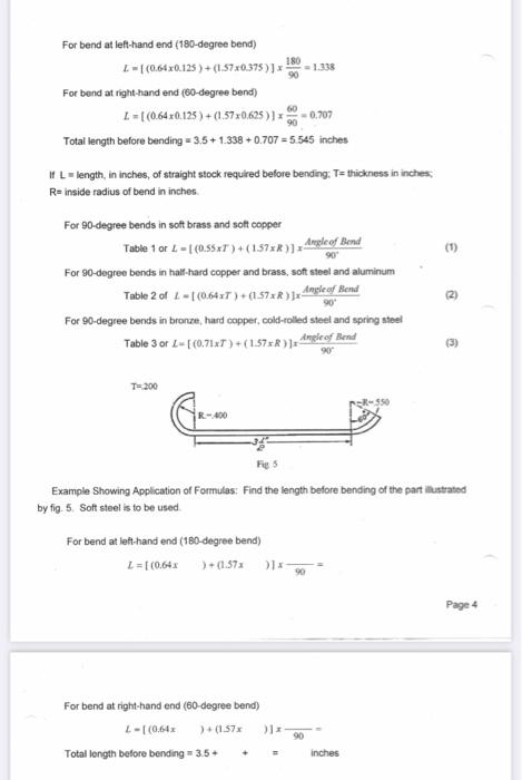 Solved Calculate Length Before Bending Show All Work 1 Chegg Com