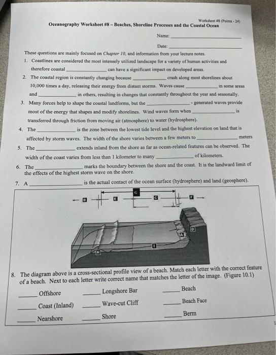 Solved Worksheet WE Foirsa 24 Oeeanography Worksheet 8 Chegg Com   Image