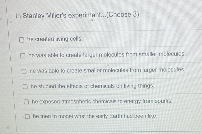 stanley miller's experiment demonstrated that