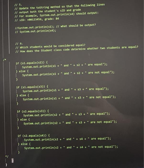 Solved answer 5,6 in first photo by finishing code in 2nd | Chegg.com