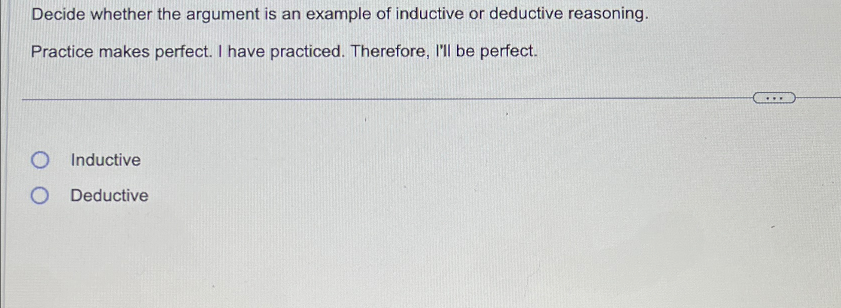 Solved Decide whether the argument is an example of | Chegg.com