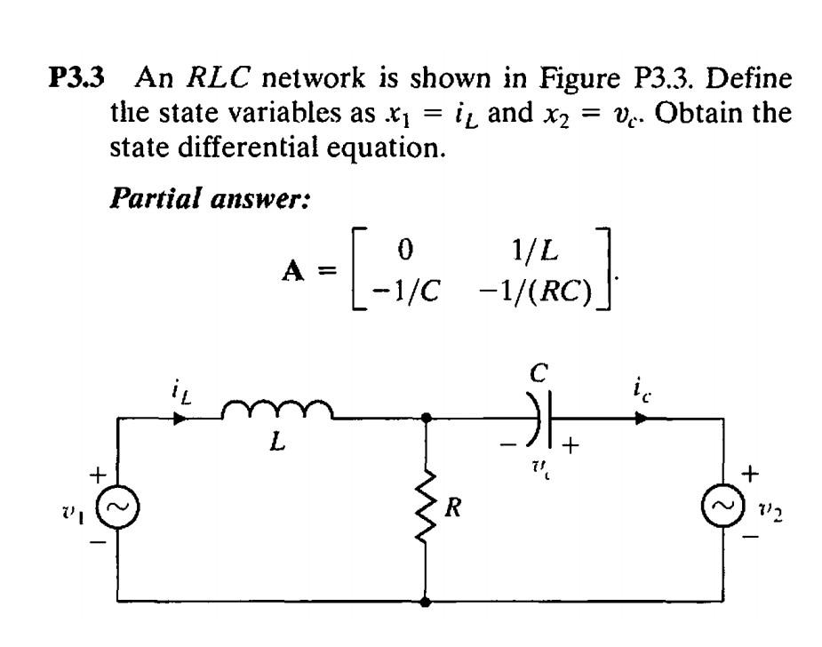 Solved P3.3 An RLC network is shown in Figure P3.3. Define | Chegg.com
