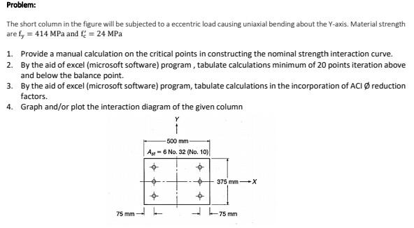 Solved Problem: The short column in the figure will be | Chegg.com