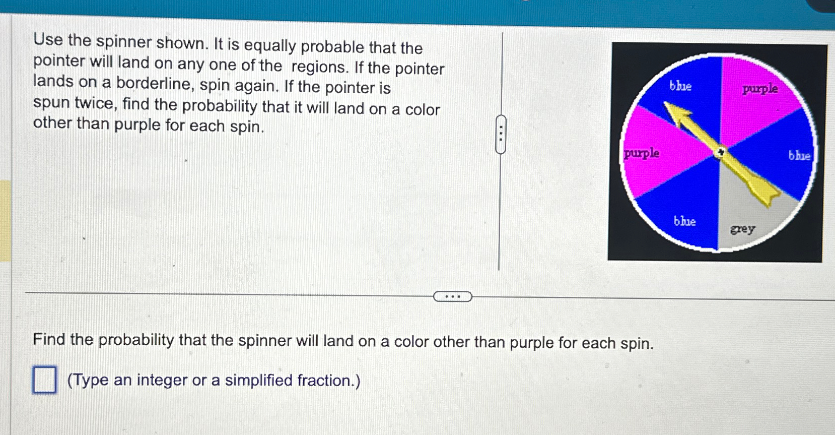 Solved Use the spinner shown. It is equally probable that | Chegg.com