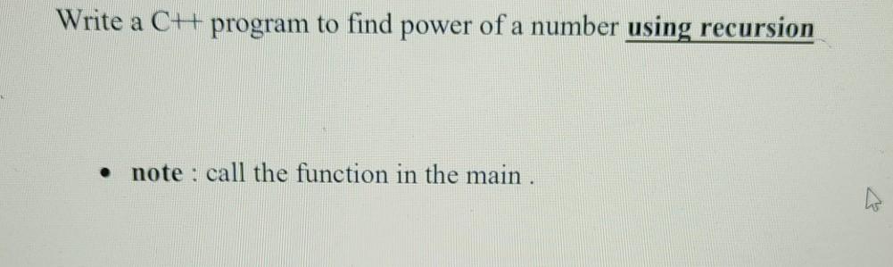 Solved Write a C# program to find power of a number using | Chegg.com