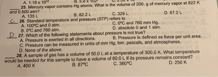 200 mm hg in 2025 pa at 25 c