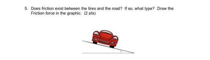 Solved 5 Does friction exist between the tires and the Chegg com