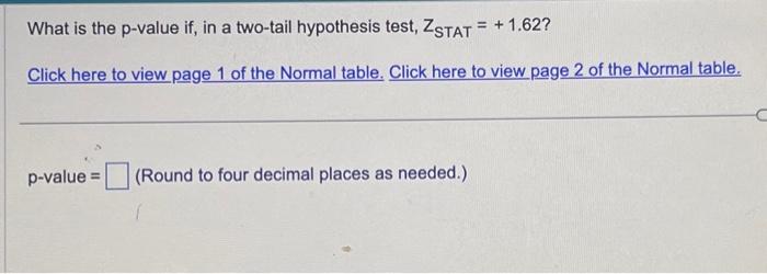 Solved What Is The P-value If, In A Two-tail Hypothesis | Chegg.com