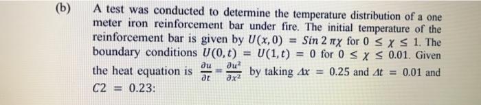 Solved B (b) A Test Was Conducted To Determine The | Chegg.com